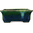 Maceta rectangular para bonsái verde de Terahata Satomi Mazan - 165 x 135 x 65 mm