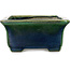 Pot à bonsaï rectangulaire vert par Terahata Satomi Mazan - 165 x 135 x 65 mm