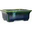 Rectangular green bonsai pot by Terahata Satomi Mazan - 165 x 135 x 65 mm