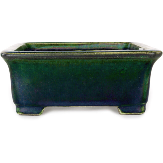 Maceta rectangular verde para bonsái de Mazan - 198 x 170 x 67 mm