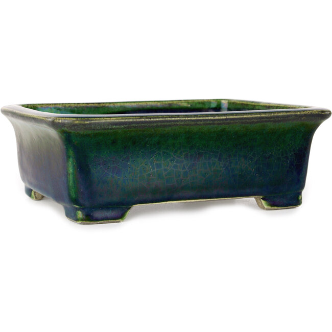 Rechteckiger grüner Bonsai-Topf von Mazan – 198 x 170 x 67 mm