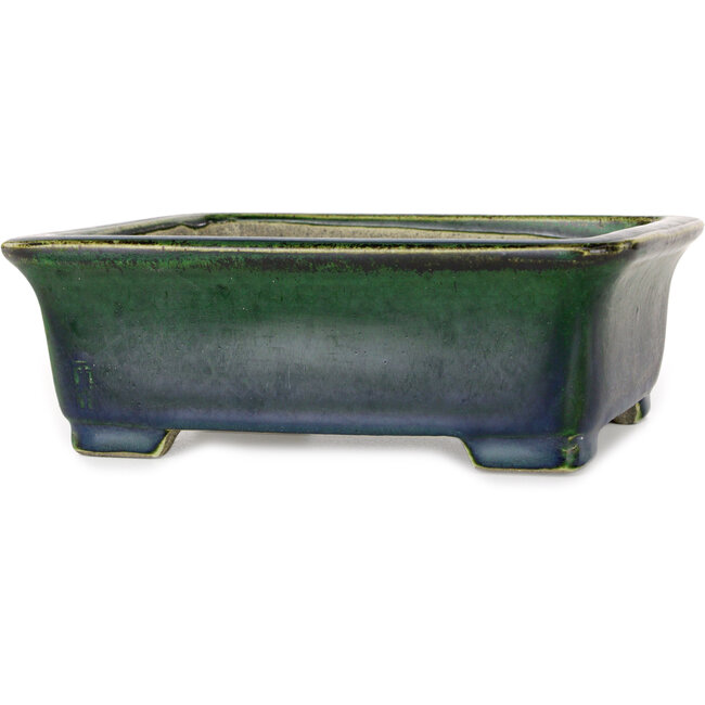 Rectangular green bonsai pot by Mazan - 198 x 170 x 67 mm