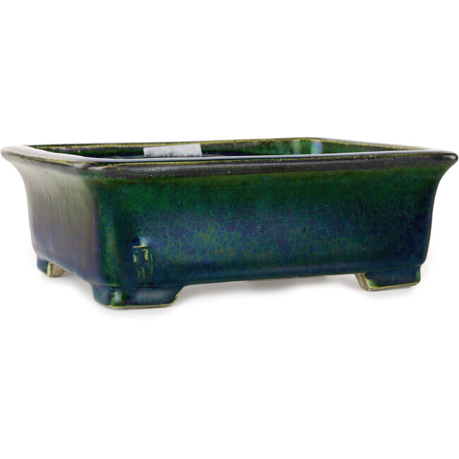 Rectangular green bonsai pot by Mazan - 198 x 170 x 67 mm