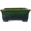 Maceta rectangular verde para bonsái de Mazan - 198 x 170 x 67 mm