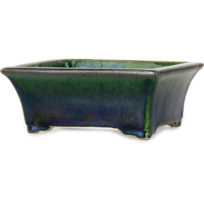 Maceta rectangular verde para bonsái de Mazan - 183 x 162 x 75 mm