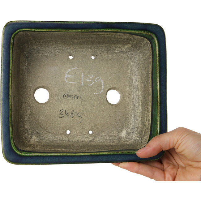 Vaso bonsai rettangolare verde di Mazan - 198 x 170 x 67 mm