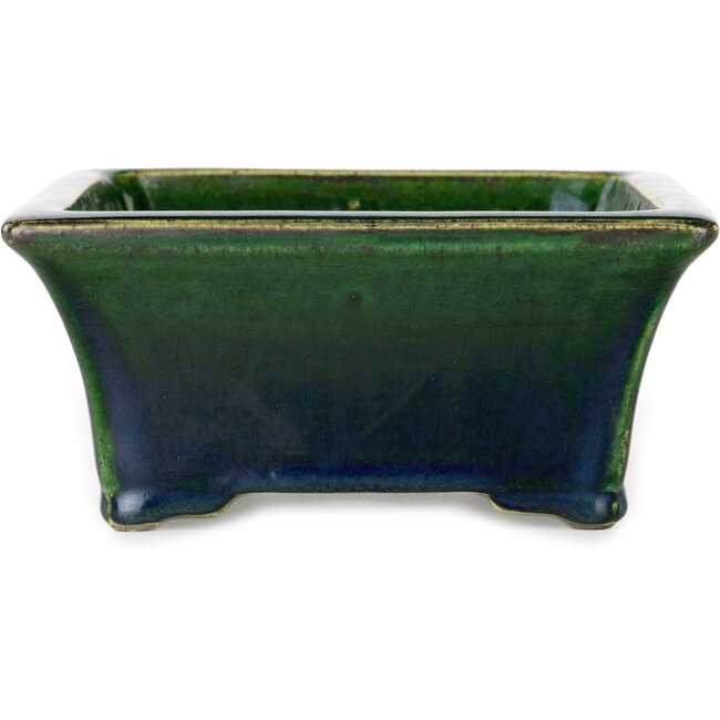 Pot à bonsaï rectangulaire vert de Mazan - 183 x 162 x 75 mm