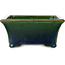 Pot à bonsaï rectangulaire vert de Mazan - 183 x 162 x 75 mm