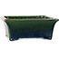 Pot à bonsaï rectangulaire vert de Mazan - 183 x 162 x 75 mm