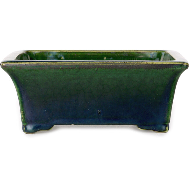 Pot à bonsaï rectangulaire vert de Mazan - 183 x 162 x 75 mm