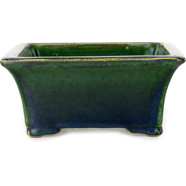 Pot à bonsaï rectangulaire vert de Mazan - 183 x 162 x 75 mm
