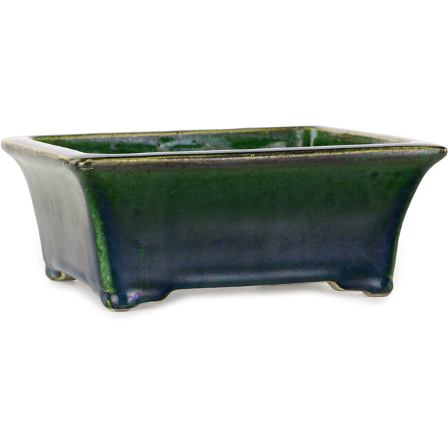 Pot à bonsaï rectangulaire vert de Mazan - 183 x 162 x 75 mm