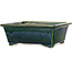 Pot à bonsaï rectangulaire vert de Mazan - 197 x 168 x 70 mm