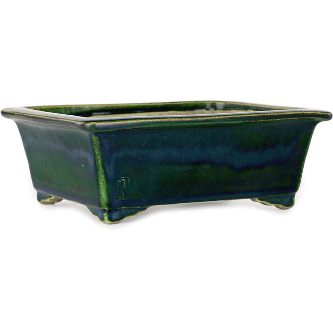 Vaso bonsai rettangolare verde di Mazan - 197 x 168 x 70 mm