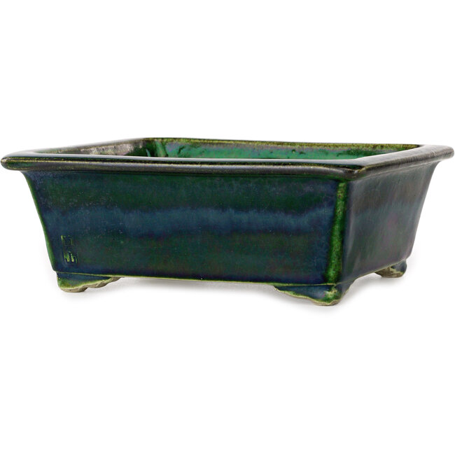 Rectangular green bonsai pot by Mazan - 197 x 168 x 70 mm