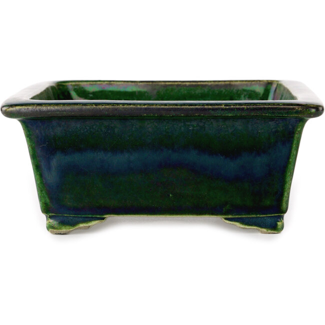 Maceta rectangular verde para bonsái de Mazan - 197 x 168 x 70 mm