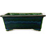 Pot à bonsaï rectangulaire vert de Mazan - 197 x 168 x 70 mm