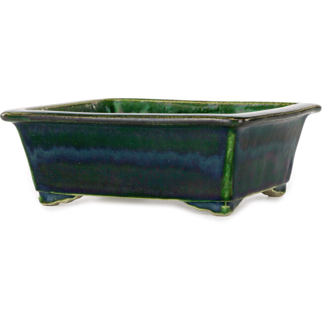 Rectangular green bonsai pot by Mazan - 197 x 168 x 70 mm