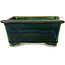 Pot à bonsaï rectangulaire vert de Mazan - 197 x 168 x 70 mm