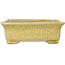 Rectangular yellow craquelé bonsai pot by Mazan - 203 x 173 x 70 mm