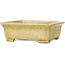 Maceta rectangular para bonsái craquelé amarilla de Mazan - 203 x 173 x 70 mm
