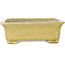 Rechteckige gelbe Craquelé-Bonsaischale von Mazan – 203 x 173 x 70 mm