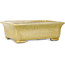 Pot à bonsaï rectangulaire jaune craquelé par Mazan - 203 x 173 x 70 mm