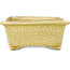 Pot à bonsaï rectangulaire jaune craquelé par Mazan - 203 x 173 x 70 mm
