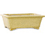 Pot à bonsaï rectangulaire jaune craquelé par Mazan - 203 x 173 x 70 mm