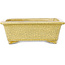 Maceta rectangular para bonsái craquelé amarilla de Mazan - 203 x 173 x 70 mm