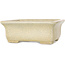 Vaso bonsai rettangolare beige craquelé di Terahata Satomi Mazan - 164 x 138 x 63 mm