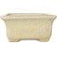 Rechthoekige beige craquelé bonsaipot van Terahata Satomi Mazan - 164 x 138 x 63 mm