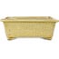 Pot à bonsaï rectangulaire jaune craquelé par Mazan - 203 x 173 x 70 mm