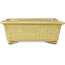 Rectangular yellow craquelé bonsai pot by Mazan - 203 x 173 x 70 mm