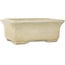 Rechthoekige beige craquelé bonsaipot van Terahata Satomi Mazan - 164 x 138 x 63 mm