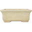 Maceta rectangular para bonsái craquelé beige de Terahata Satomi Mazan - 164 x 138 x 63 mm