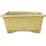 Maceta rectangular para bonsái craquelé amarilla de Mazan - 203 x 173 x 70 mm