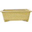 Rectangular yellow craquelé bonsai pot by Mazan - 203 x 173 x 70 mm