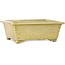 Pot à bonsaï rectangulaire jaune craquelé par Mazan - 203 x 173 x 70 mm