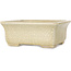 Pot à bonsaï rectangulaire beige craquelé par Terahata Satomi Mazan - 164 x 138 x 63 mm