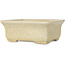 Pot à bonsaï rectangulaire beige craquelé par Terahata Satomi Mazan - 164 x 138 x 63 mm