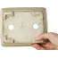 Rechthoekige beige craquelé bonsaipot van Terahata Satomi Mazan - 164 x 138 x 63 mm
