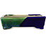 Rechthoekige blauw-groene bonsaipot van Terahata Satomi Mazan - 150 x 108 x 43 mm