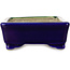 Pot à bonsaï rectangulaire bleu et vert par Terahata Satomi Mazan - 150 x 108 x 43 mm