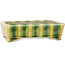 Rechthoekige gele en groene bonsaipot van Terahata Satomi Mazan - 150 x 108 x 43 mm