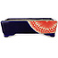 Rechthoekige rode en blauwe bonsaipot van Terahata Satomi Mazan - 150 x 108 x 43 mm