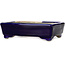 Rectangular red and blue bonsai pot by Terahata Satomi Mazan - 150 x 108 x 43 mm