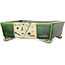 Maceta rectangular para bonsái verde y multicolor de Terahata Satomi Mazan - 155 x 132 x 55 mm