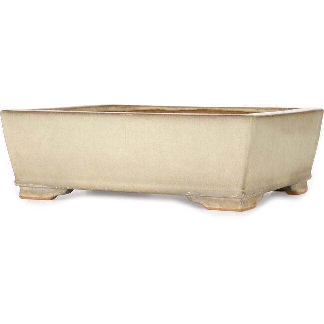 Vaso bonsai rettangolare beige di Ikkou - 298 x 247 x 98 mm