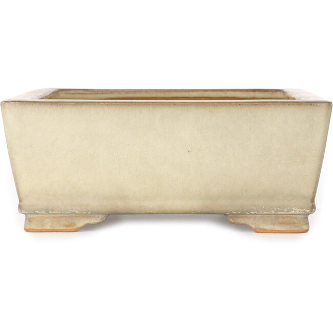 Vaso bonsai rettangolare beige di Ikkou - 298 x 247 x 98 mm